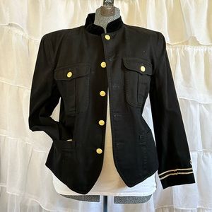Vintage Liz Wear Military Jean Jacket Gold and Black